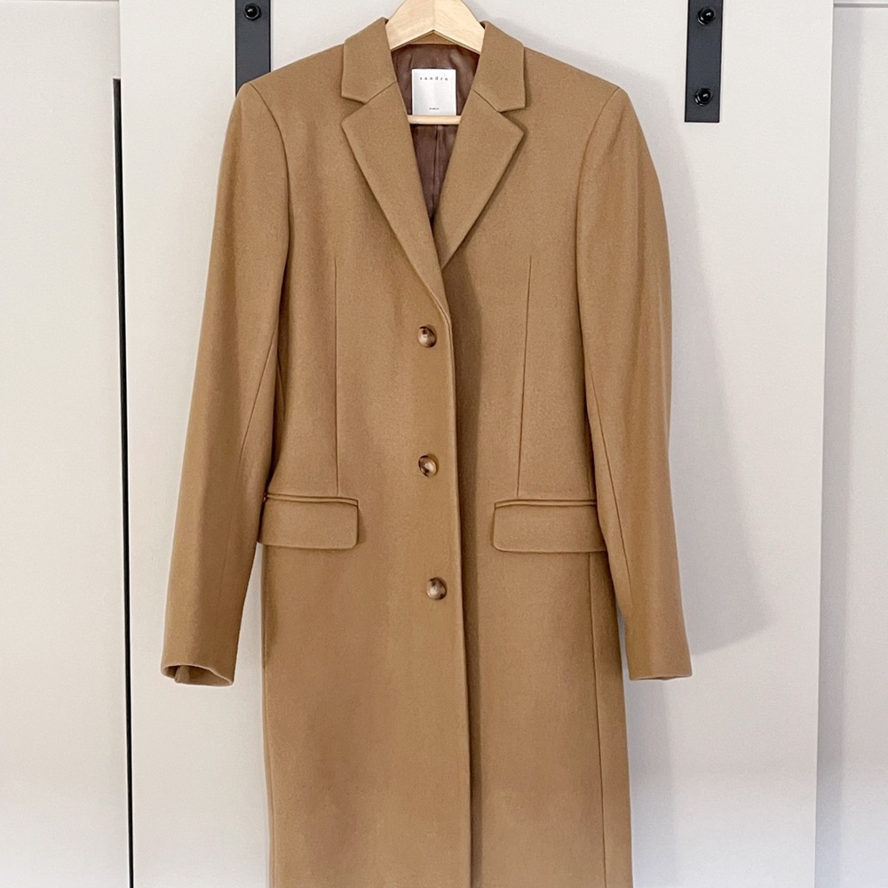 Sandro - Men’s - Beige / Caramel Wool Coat